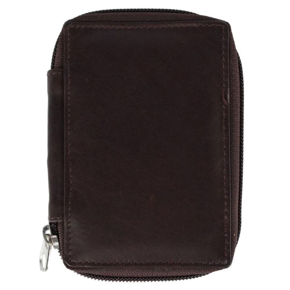 CTM Leather Zip Around Key Case with Card Slot